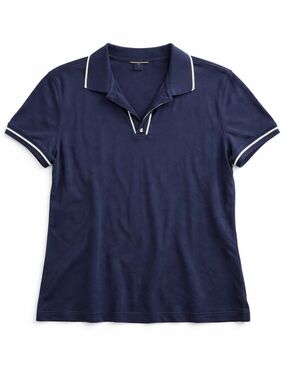 Banana Republic Navy Polo with White Contrast Trim